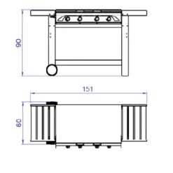 Barbacoa Grill A Gas Master 4 -Piscinas Serie Tienda barbacoa master 4 plano 1