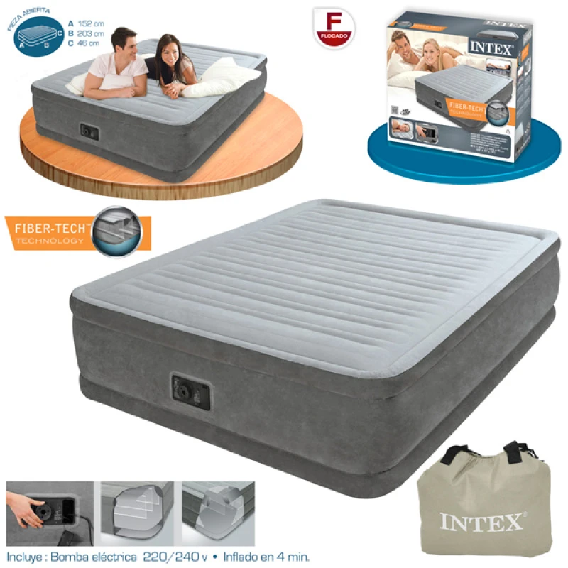 Intex Cama Dura-Beam Confort Plush 152x203x46 4 Intex Cama Dura-Beam Confort Plush 152x203x46 - Imagen 2