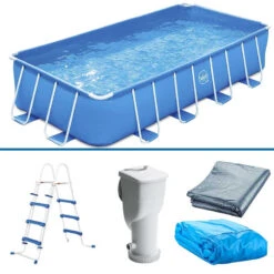 Piscina 4,88 X 2,44 X 1,07 M Con Depuradora Y Escalera -Piscinas Serie Tienda conjunto piscina 3exb0568
