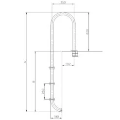 Escalera Pasamanos Muro PQS 9 Escalera Pasamanos Muro PQS -Piscinas Serie Tienda dimensiones escalera pasamanos muro piscina
