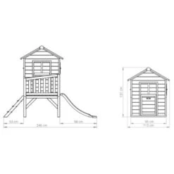 Casita Infantil Para Jardín Beach 300 -Piscinas Serie Tienda dimensiones frontales beach 300