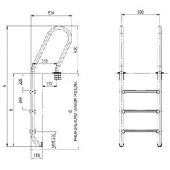 Escalera Pasamanos Mixto Astralpool -Piscinas Serie Tienda escalera pasamanos mixto medidas 1