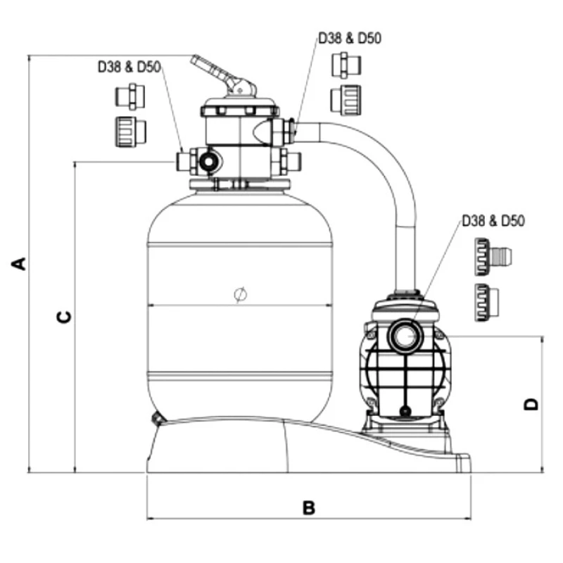 Filtro Monobloc Astralpool Galactic 6 Filtro Monobloc Astralpool Galactic - Imagen 4