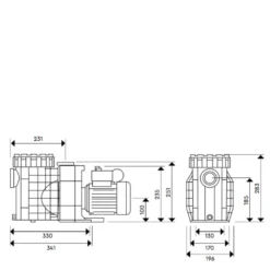 Bomba De Filtración BWT Eurostar II Trifásico -Piscinas Serie Tienda medidas bomba eurostar ii 1