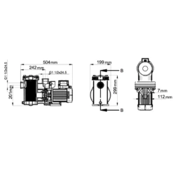 Bomba De Filtración BWT WP Pro 7 Bomba De Filtración BWT WP Pro -Piscinas Serie Tienda medidas bomba wp 1600