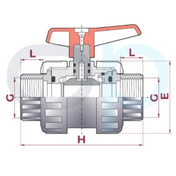 Válvula De Bola Standard PVC Teflón - FPM Roscar -Piscinas Serie Tienda medidas valvula bola cepex standard pvc teflon fpm roscar