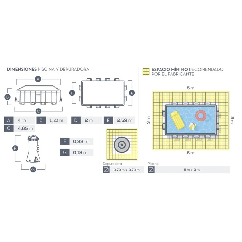 Prisma Frame Intex 400 X 200 X 122 CM 10 Prisma Frame Intex 400 X 200 X 122 CM - Imagen 8
