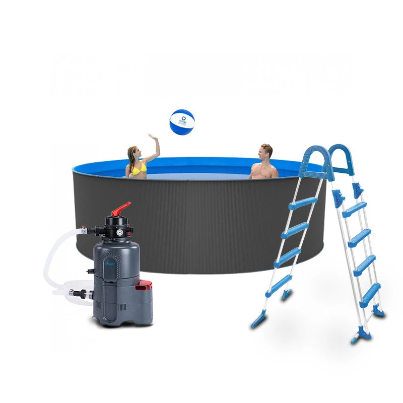 Piscina De Acero Grey 360 X 120 Cm 4 Piscina De Acero Grey 360 X 120 Cm - Imagen 2