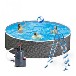 Piscina Rattan De Acero 3,6 X 1,2 M 11 Piscina Rattan De Acero 3,6 X 1,2 M -Piscinas Serie Tienda piscina rattan 360