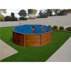 GRE Piscina Starpool Redonda Imitación Madera 120 Cm -Piscinas Serie Tienda piscina starpool gre acero madera redonda p350w exterior