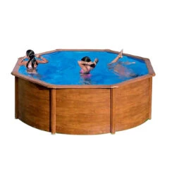 GRE Piscina Starpool Redonda Imitación Madera 120 Cm -Piscinas Serie Tienda piscina starpool gre acero madera redonda p350w 1 1