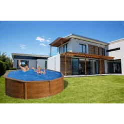 GRE Piscina Starpool Redonda Imitación Madera 120 Cm -Piscinas Serie Tienda piscina starpool gre acero madera redonda p460w exterior