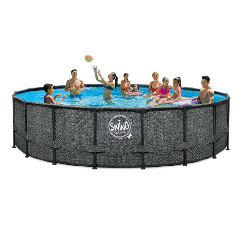 Piscina Elite Wicker Dark Ø5,49 X 1,32 M 3 Piscina Elite Wicker Dark Ø5,49 X 1,32 M
