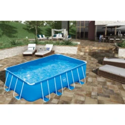 Piscina 4,88 X 2,44 X 1,07 M Con Depuradora Y Escalera -Piscinas Serie Tienda piscina en patio