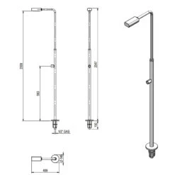 Ducha Exterior Minimal Gre -Piscinas Serie Tienda plano dimensiones ducha minimal