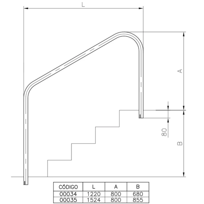 Pasamanos De Acero Inoxidable 3 Pasamanos De Acero Inoxidable - Imagen 2